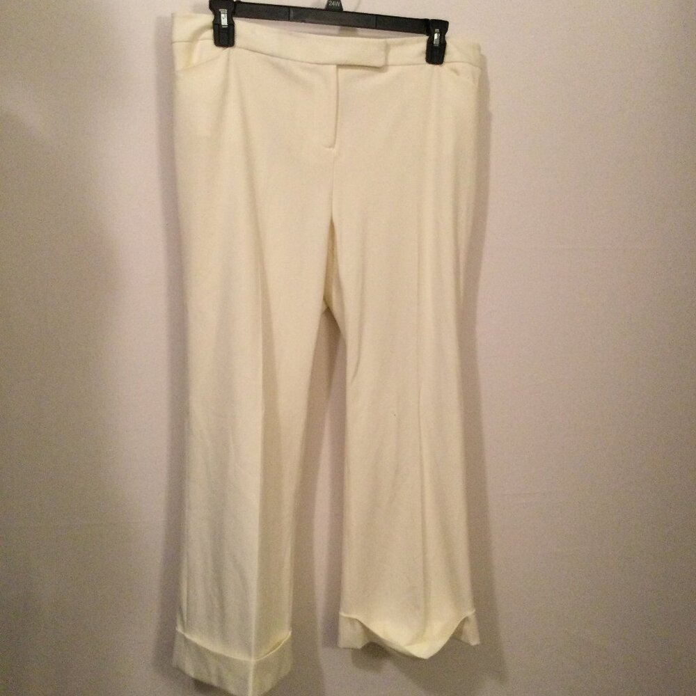 Lane Bryant Womens Plus Size 16 Cream Pockets Career Trousers Dress Pants GUC
